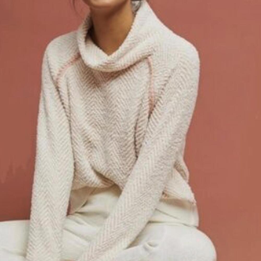 Saturday/Sunday from Anthropologie Chevron Textured Cowl Pullover - Size - Small